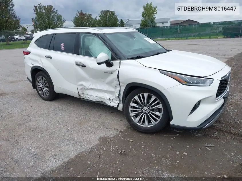 TOYOTA HIGHLANDER 2021, VIN 5TDEBRCH9MS016447