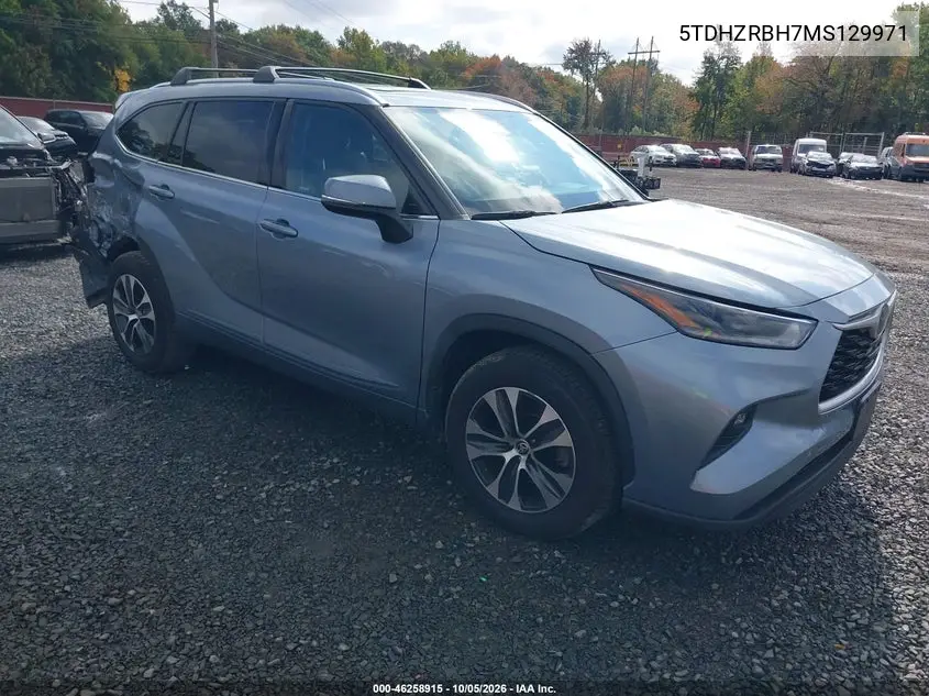 TOYOTA HIGHLANDER 2021, VIN 5TDHZRBH7MS129971