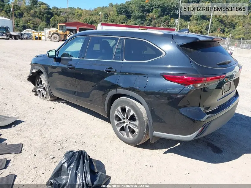 2021 TOYOTA HIGHLANDER VIN 5TDHZRBH8MS531868 — фото 3