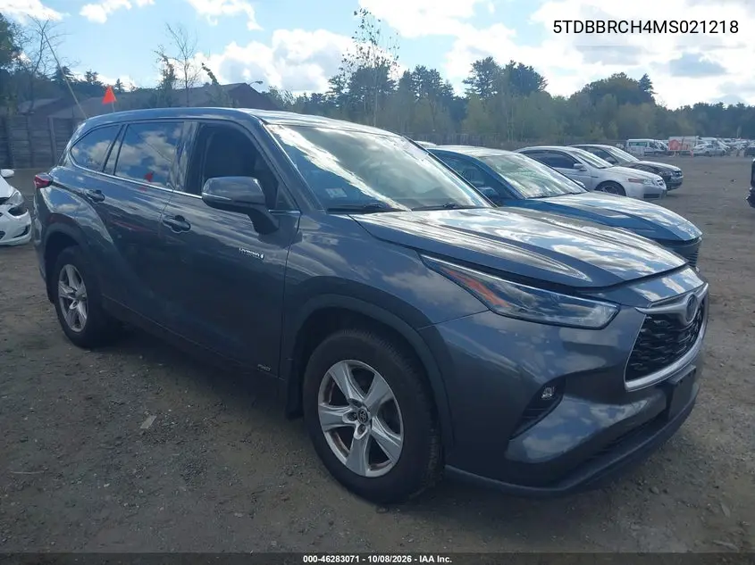 TOYOTA HIGHLANDER 2021, VIN 5TDBBRCH4MS021218