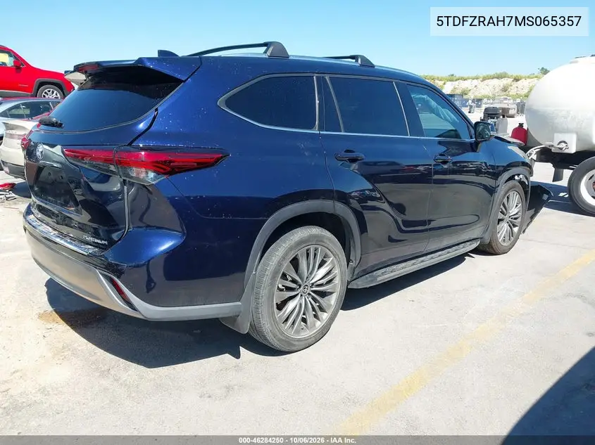 2021 TOYOTA HIGHLANDER VIN 5TDFZRAH7MS065357 — фото 4