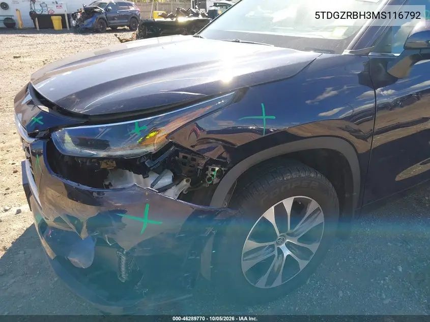 2021 TOYOTA HIGHLANDER VIN 5TDGZRBH3MS116792 — фото 6
