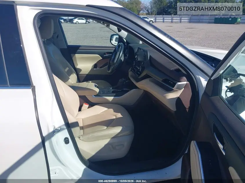2021 TOYOTA HIGHLANDER VIN 5TDGZRAHXMS070010 — фото 5
