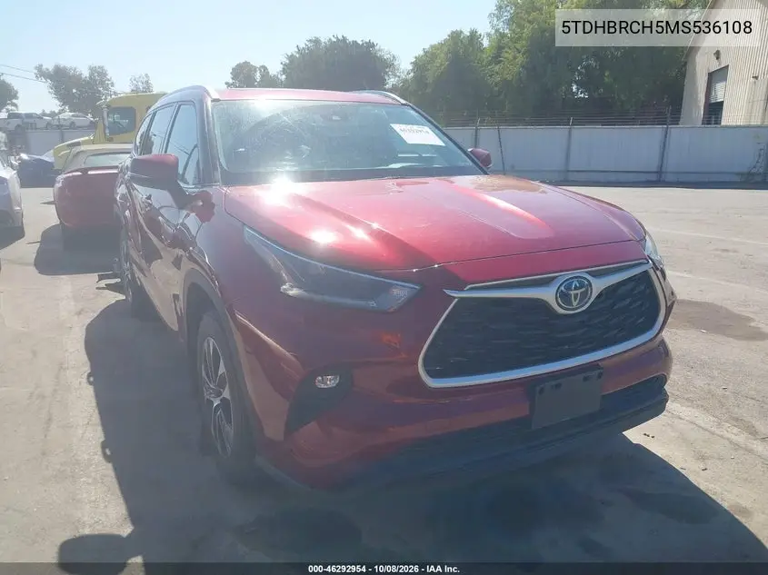 TOYOTA HIGHLANDER 2021, VIN 5TDHBRCH5MS536108