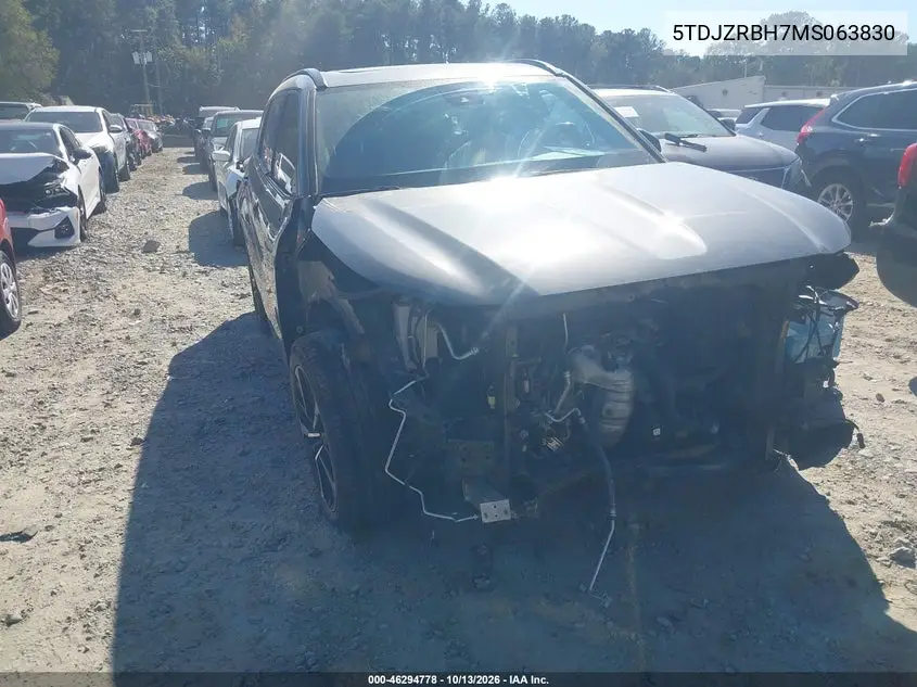 TOYOTA HIGHLANDER 2021, VIN 5TDJZRBH7MS063830