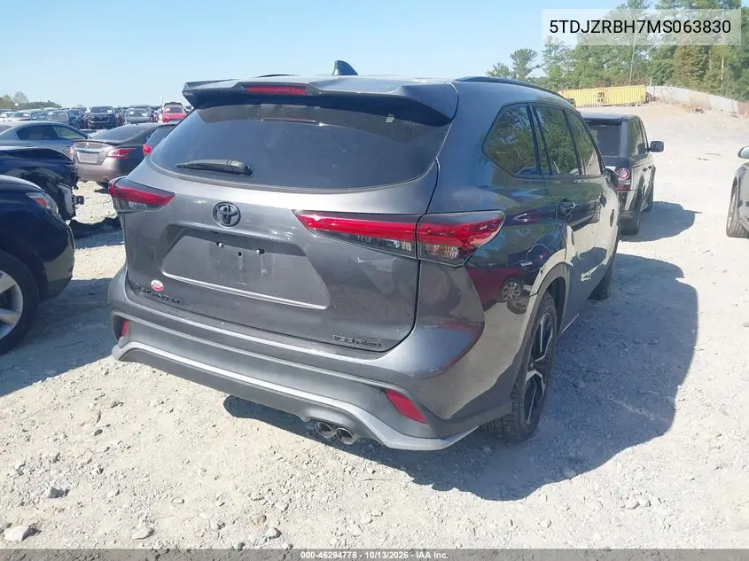 2021 TOYOTA HIGHLANDER VIN 5TDJZRBH7MS063830 — фото 4