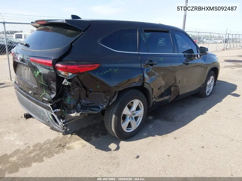 2021 TOYOTA HIGHLANDER VIN 5TDCZRBHXMS092487 — фото 4
