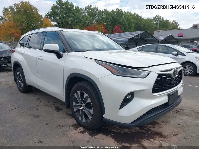 TOYOTA HIGHLANDER 2021, VIN 5TDGZRBH5MS541916