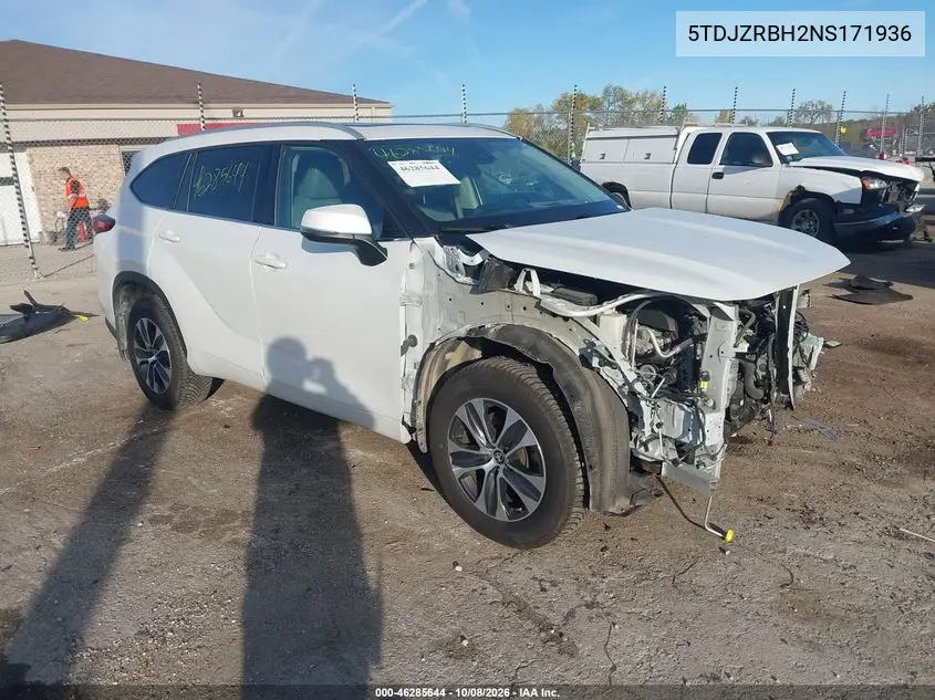 TOYOTA HIGHLANDER 2022, VIN 5TDGZRBHXNS171936