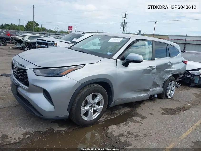 2023 TOYOTA HIGHLANDER VIN 5TDKDRAH2PS040612 — фото 2