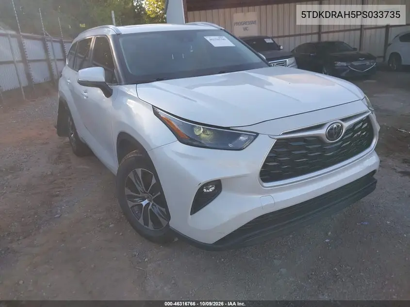TOYOTA HIGHLANDER 2023, VIN 5TDKDRAH5PS033735