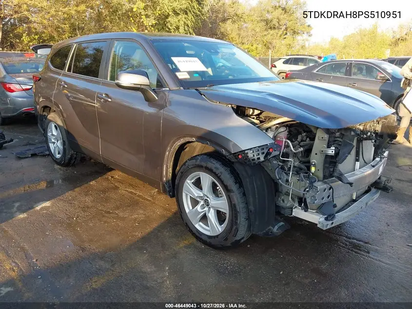 TOYOTA HIGHLANDER 2023, VIN 5TDKDRAH8PS510951