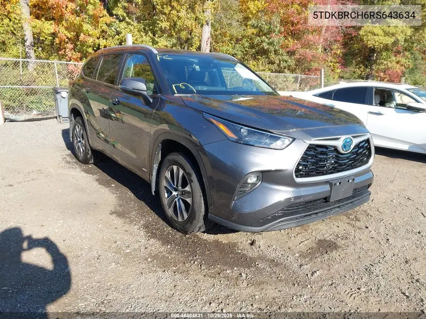 TOYOTA HIGHLANDER 2024, VIN 5TDKBRCH6RS643634