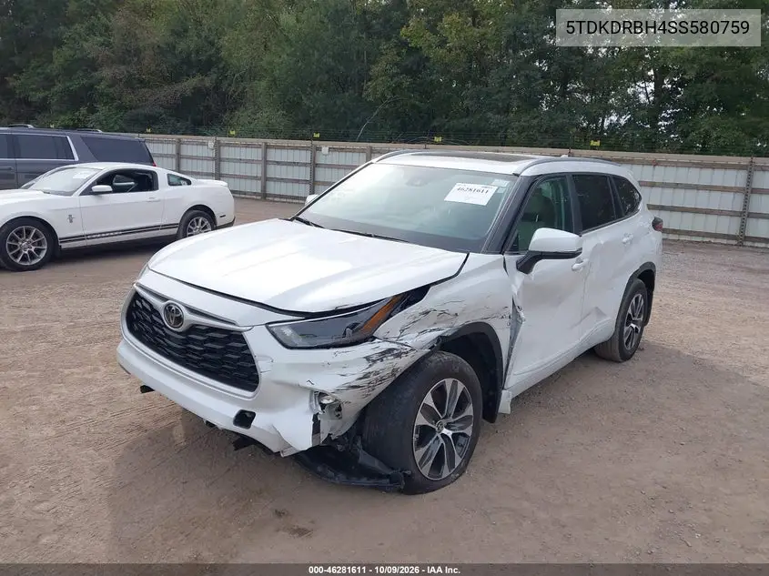 2025 TOYOTA HIGHLANDER VIN 5TDKDRBH4SS580759 — фото 2