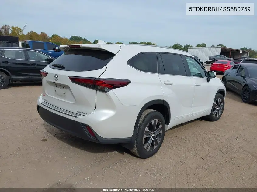 2025 TOYOTA HIGHLANDER VIN 5TDKDRBH4SS580759 — фото 4