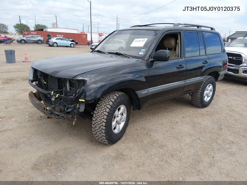 2000 TOYOTA LAND CRUISER VIN JT3HT05J0Y0120375 — фото 2