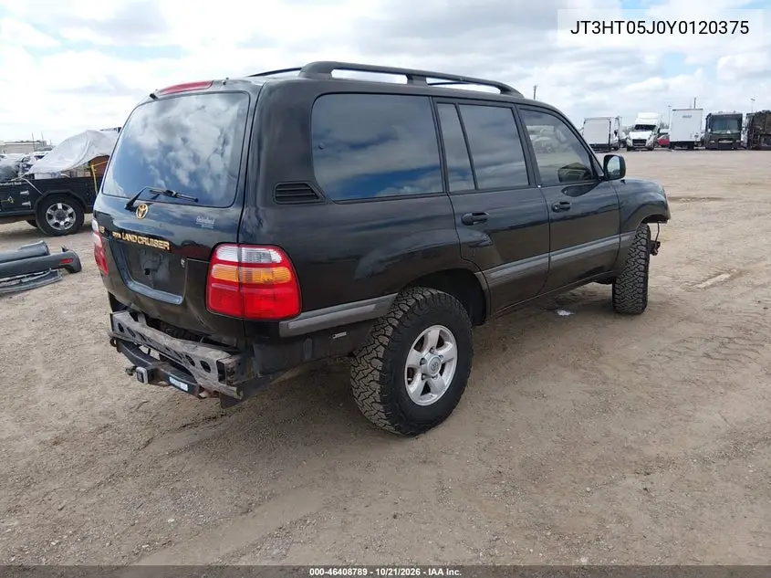 2000 TOYOTA LAND CRUISER VIN JT3HT05J0Y0120375 — фото 4