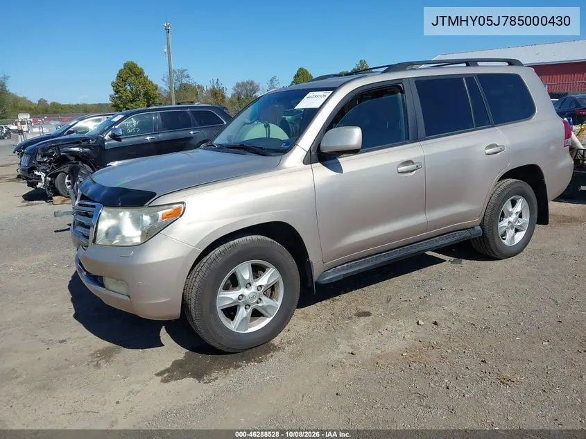 2008 TOYOTA LAND CRUISER VIN JTMHY05J785000430 — фото 2
