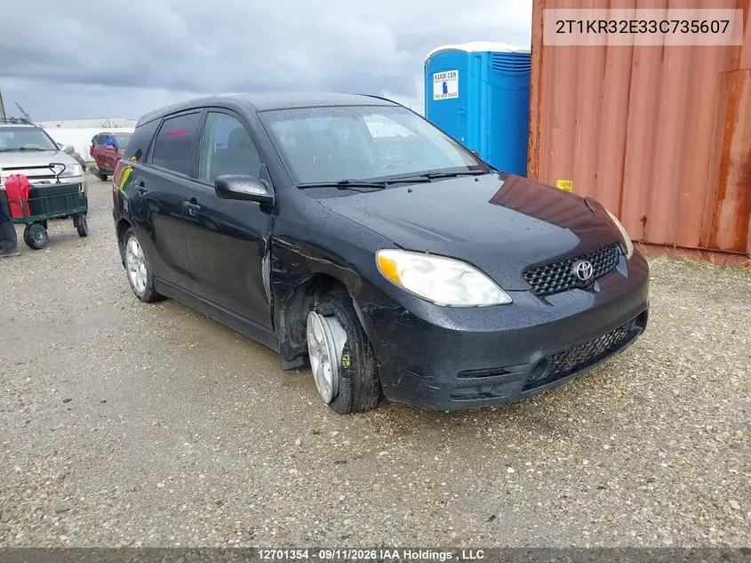 TOYOTA MATRIX 2003, VIN 2T1KR32E33C735607