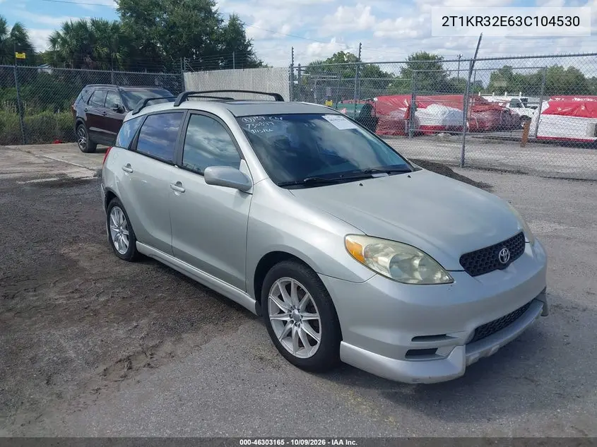 TOYOTA MATRIX 2003, VIN 2T1KR32E63C104530