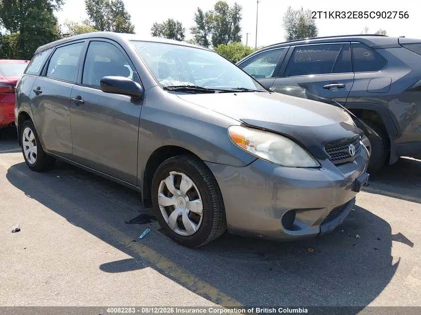 TOYOTA MATRIX 2005, VIN 2T1KR32E85C902756