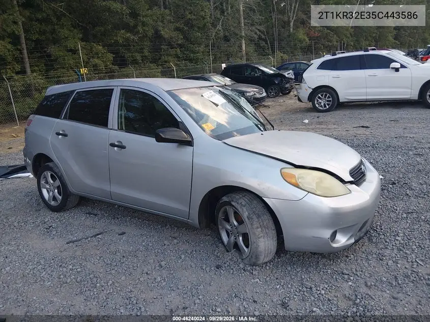 TOYOTA MATRIX 2005, VIN 2T1KR32E35C443586