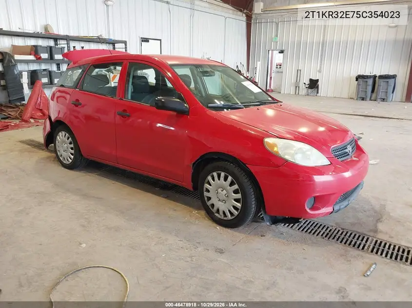 TOYOTA MATRIX 2005, VIN 2T1KR32E75C354023