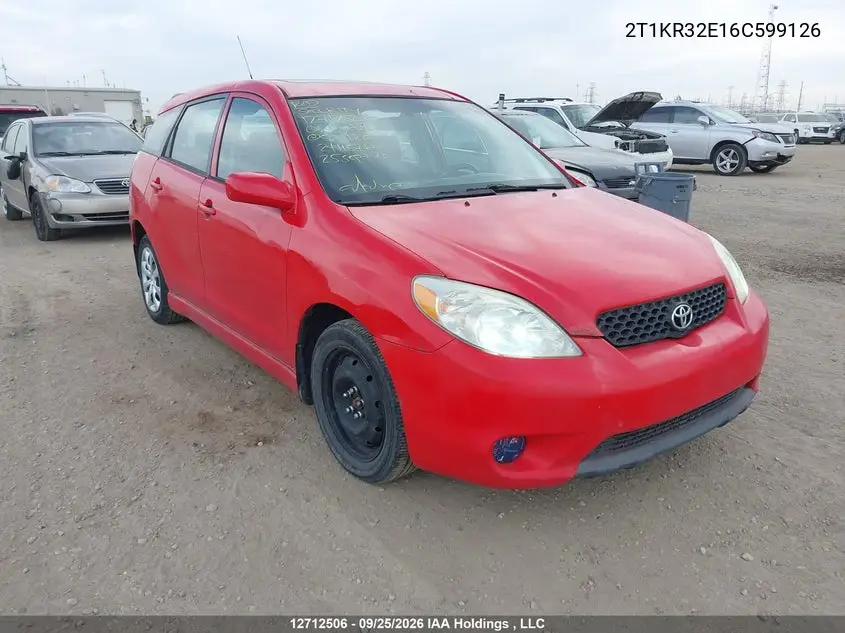 TOYOTA MATRIX 2006, VIN 2T1KR32E16C599126