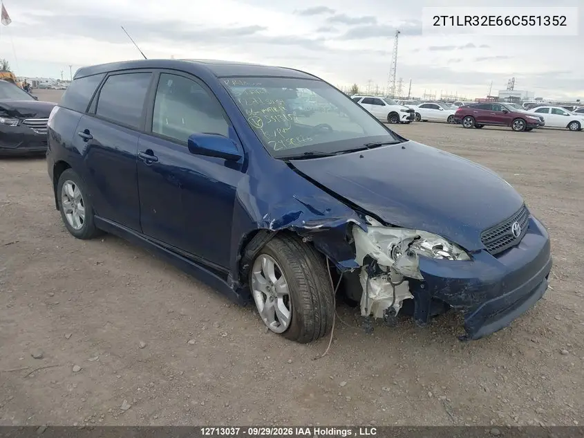 TOYOTA MATRIX 2006, VIN 2T1LR32E66C551352