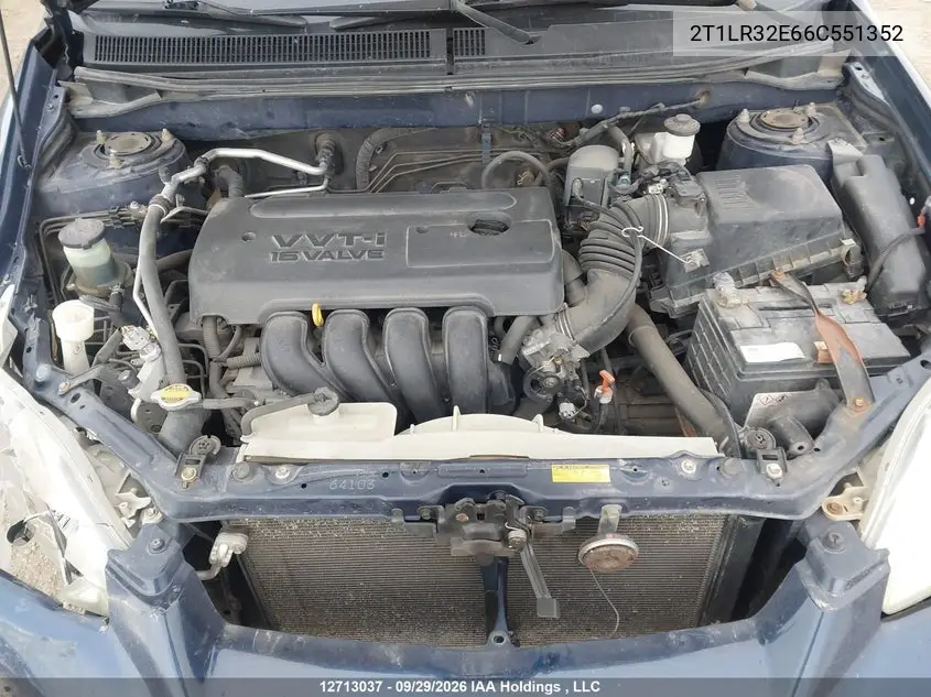 2006 TOYOTA MATRIX VIN 2T1LR32E66C551352 — фото 10