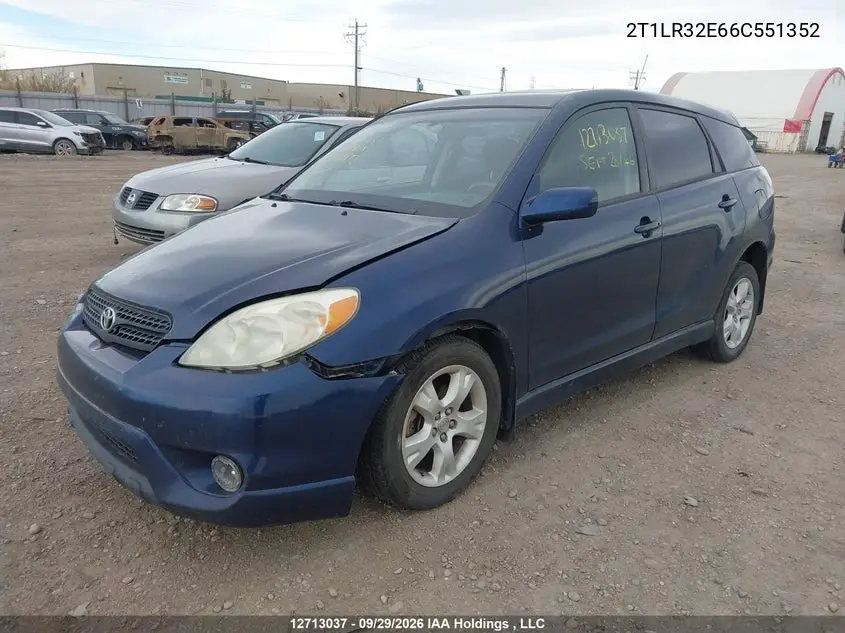 2006 TOYOTA MATRIX VIN 2T1LR32E66C551352 — фото 2
