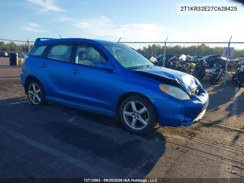 TOYOTA MATRIX 2007, VIN 2T1KR32E27C628425