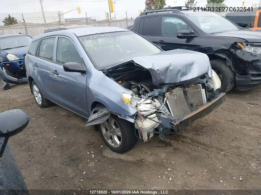 TOYOTA MATRIX 2007, VIN 2T1KR32E27C632541