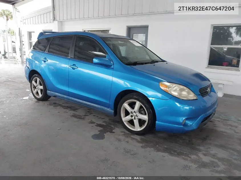 TOYOTA MATRIX 2007, VIN 2T1KR32E47C647204