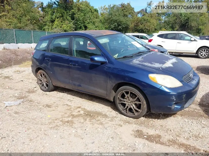 TOYOTA MATRIX 2007, VIN 2T1KR32E77C669987