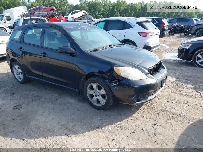 TOYOTA MATRIX 2008, VIN 2T1KR32E28C688478