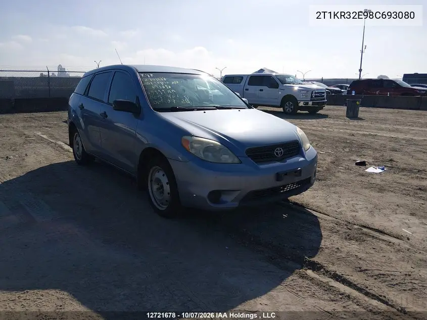 TOYOTA MATRIX 2008, VIN 2T1KR32E98C693080