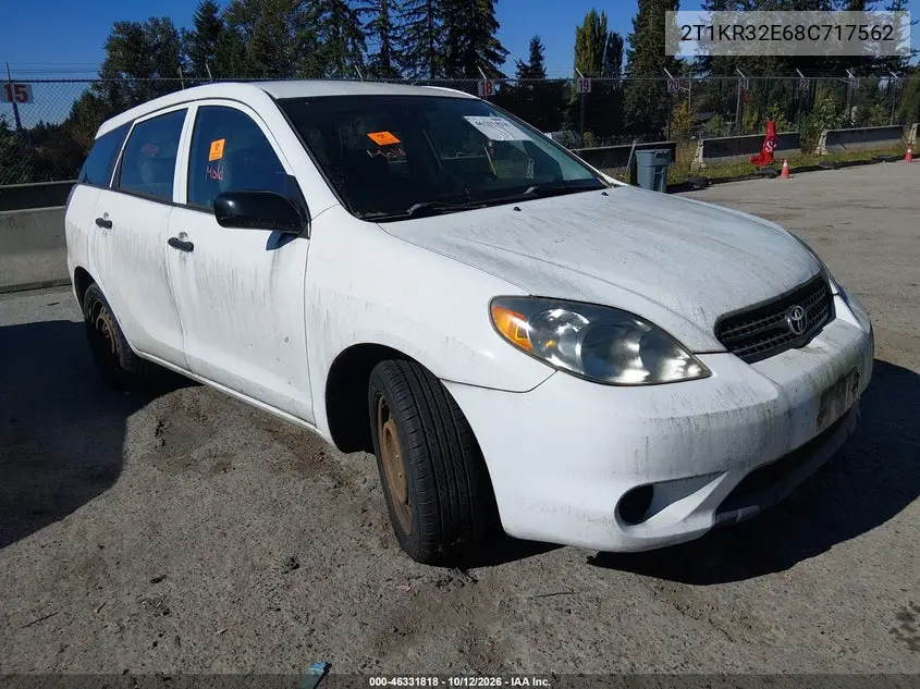 TOYOTA MATRIX 2008, VIN 2T1KR32E68C717562