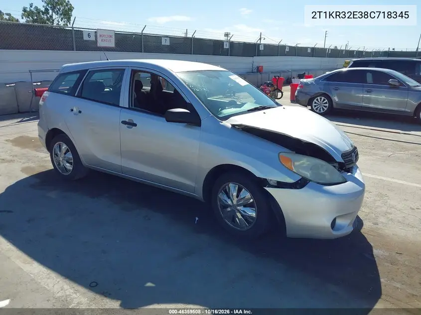 TOYOTA MATRIX 2008, VIN 2T1KR32E38C718345