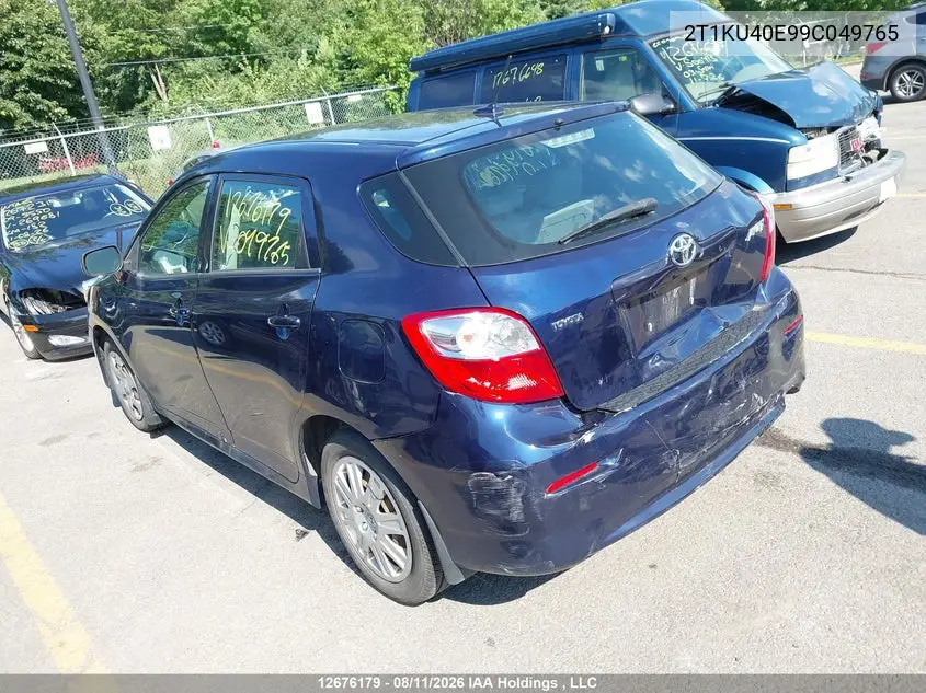 2009 TOYOTA MATRIX VIN 2T1KU40E99C049765 — фото 3
