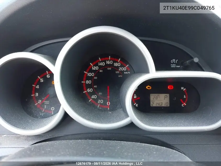 2009 TOYOTA MATRIX VIN 2T1KU40E99C049765 — фото 7