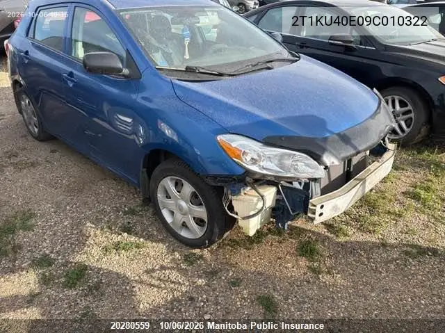 TOYOTA MATRIX 2009, VIN 2T1KU40E09C010322