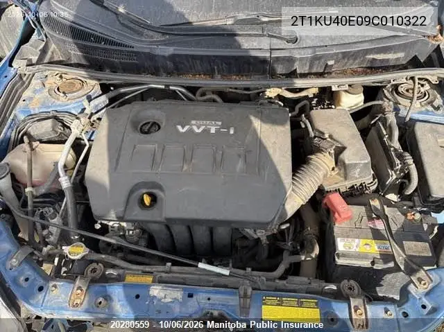 2009 TOYOTA MATRIX VIN 2T1KU40E09C010322 — фото 10