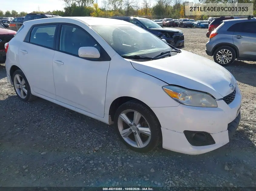 TOYOTA MATRIX 2009, VIN 2T1LE40E89C001353