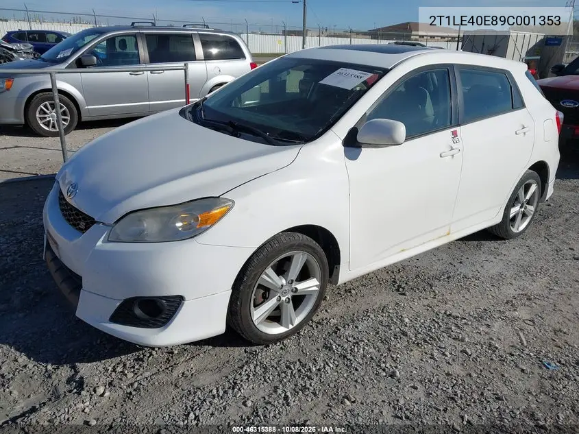 2009 TOYOTA MATRIX VIN 2T1LE40E89C001353 — фото 2