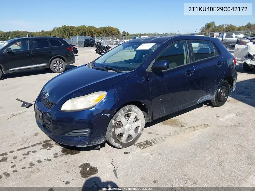 2009 TOYOTA MATRIX VIN 2T1KU40E29C042172 — фото 2