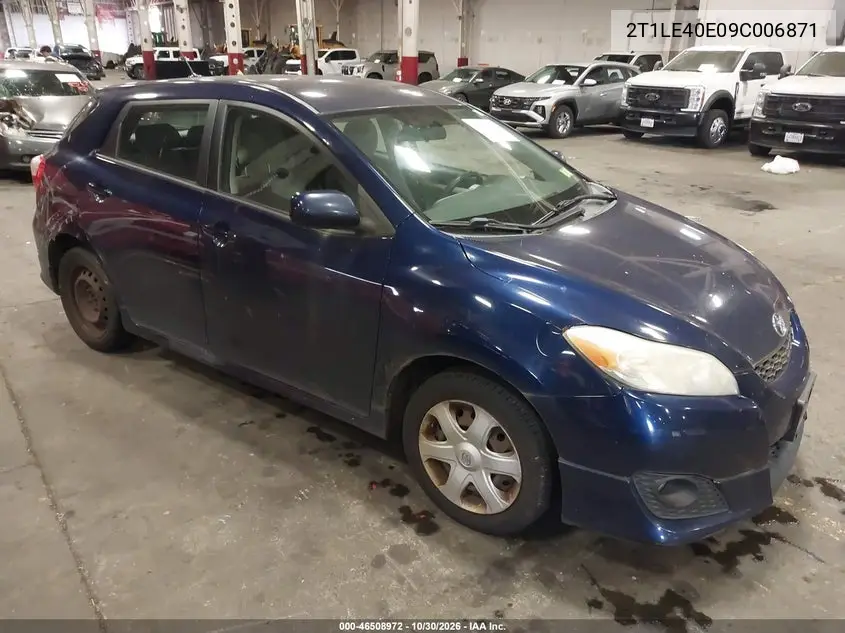 TOYOTA MATRIX 2009, VIN 2T1LE40E09C006871