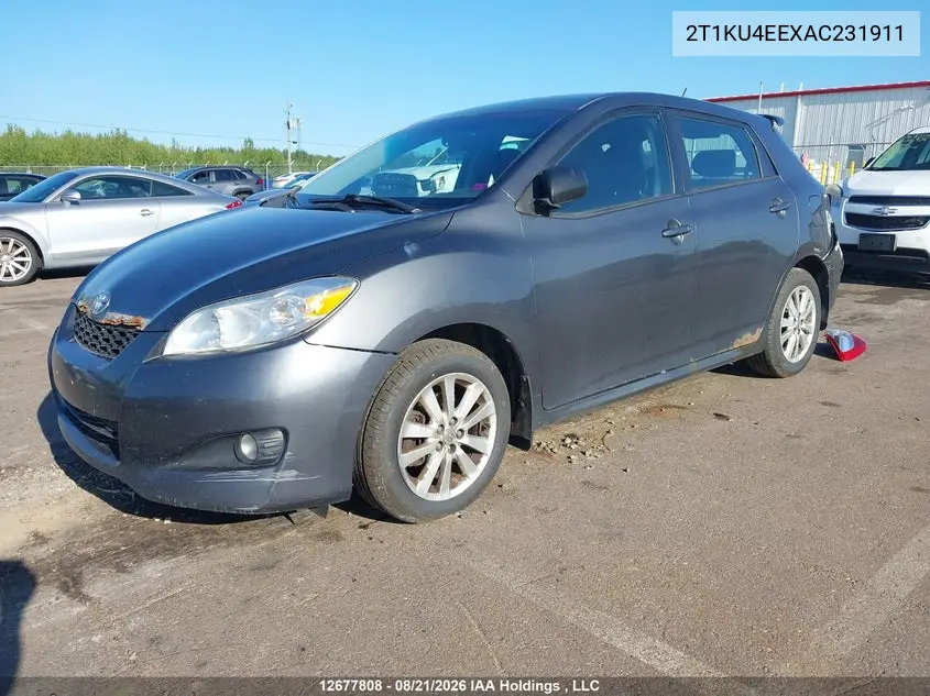 2010 TOYOTA MATRIX VIN 2T1KU4EEXAC231911 — фото 2