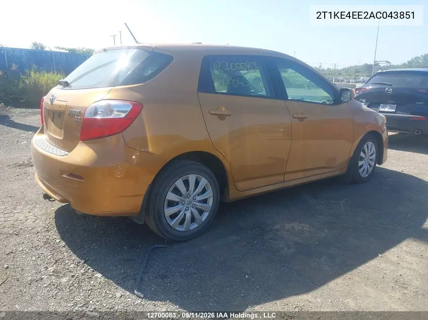 2010 TOYOTA MATRIX VIN 2T1KE4EE2AC043851 — фото 4