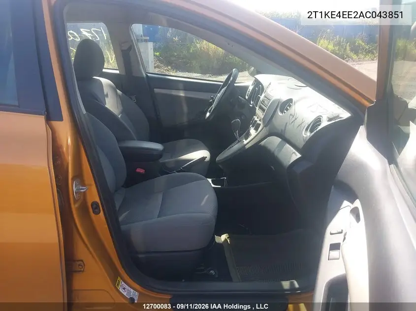 2010 TOYOTA MATRIX VIN 2T1KE4EE2AC043851 — фото 5